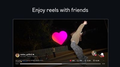 Instagram Apple TV应用展示在电视观看Reels，图片经MacRumors